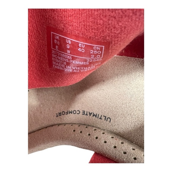 Clarks Giselle Glow Grenadine Nubuck Wedge Sandals (Women's) Preowned Size 9Wide - Picture 6 of 6